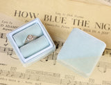 Antique Blue Velvet Ring Box