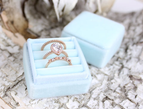 Antique Blue Three Ring Box for Stackers