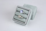 Engagement Ring Box Silver Grey Velvet