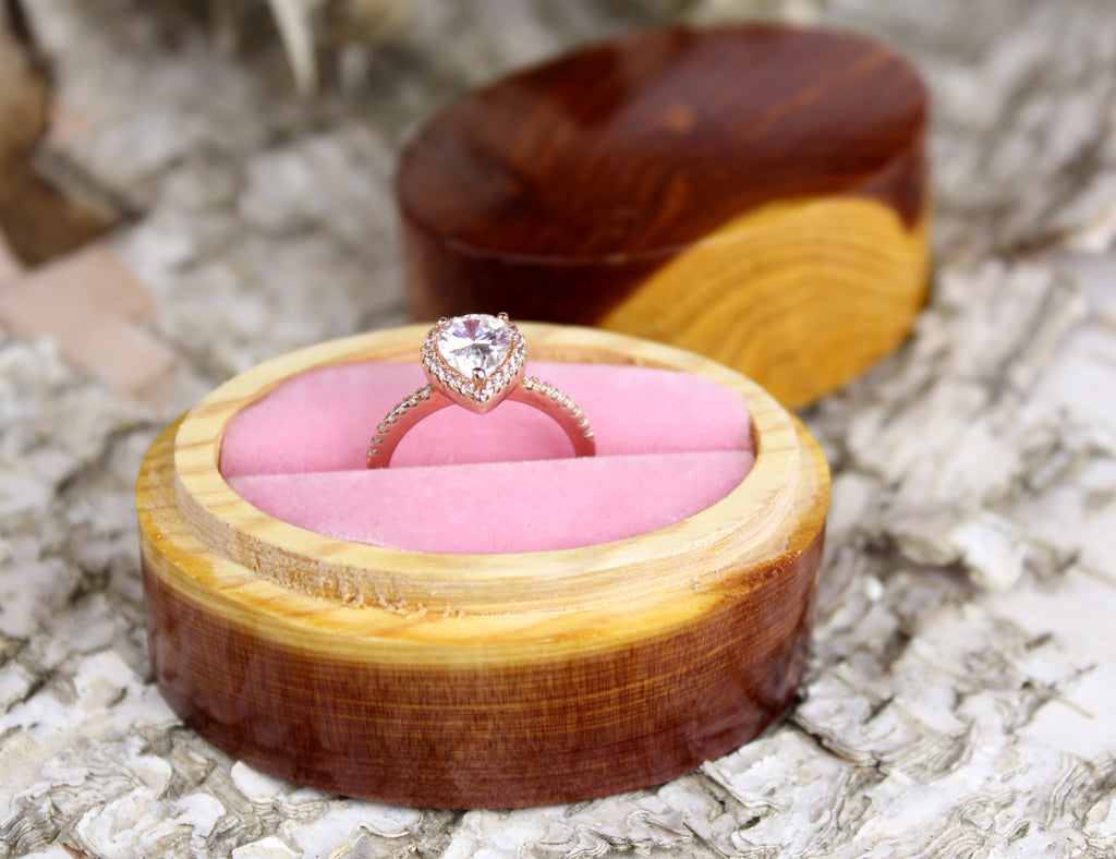 velvet pink ring box, velvet jewelry box, anniversary ring box, marriage ring  box, velvet gift ring