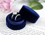 Handmade Wedding Ring Box in Navy Blue