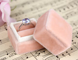 Coral Velvet Engagement Ring Box
