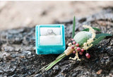 Turquoise and Cream Velvet Ring Box