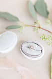 Silver Oval Engagement Ring Box