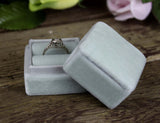 Silver Handmade Velvet Ring Box