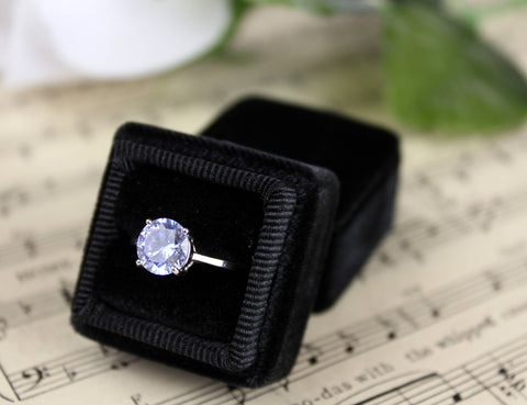 12pc Black Velvet Ring Boxes – High Dome, 1 3/4" – Jewelry Gift Box Set
