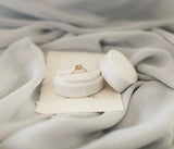 Handmade Ivory Velvet Ring Box