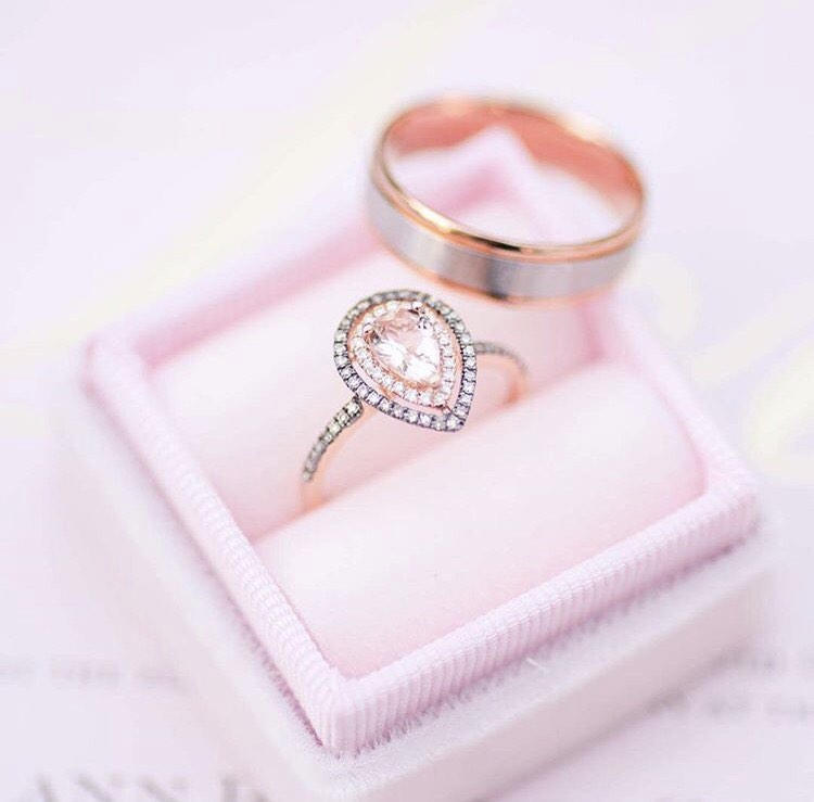 Personalised Velvet Ring Box – Pink Heart