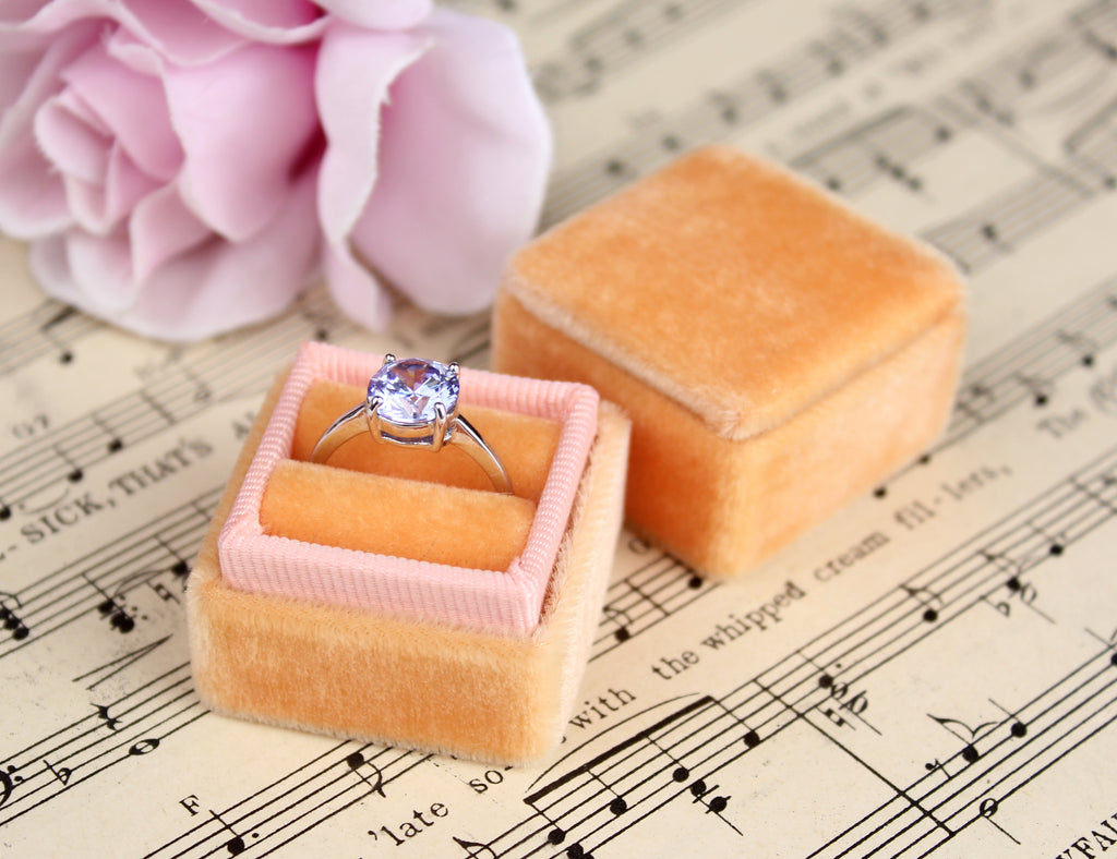the family joolz Velvet Ring Box in Mango