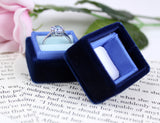 Ombre Blue Velvet Ring Box